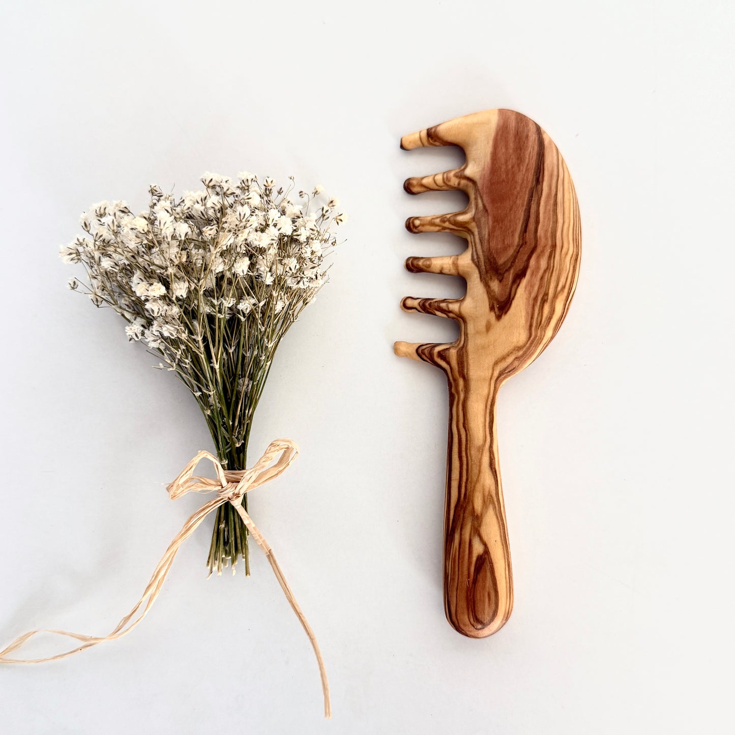 Personalized Olive Wood Comb for Girls | Handmade & Natural