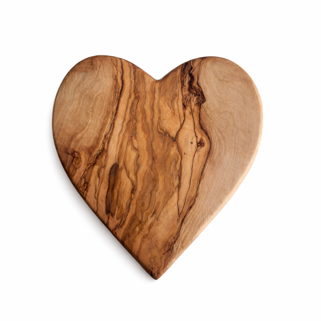 Kalp Şeklinde Zeytin Ağacı Servis Tahtaları, Ahşap Sevgililer Günü Hediyeleri