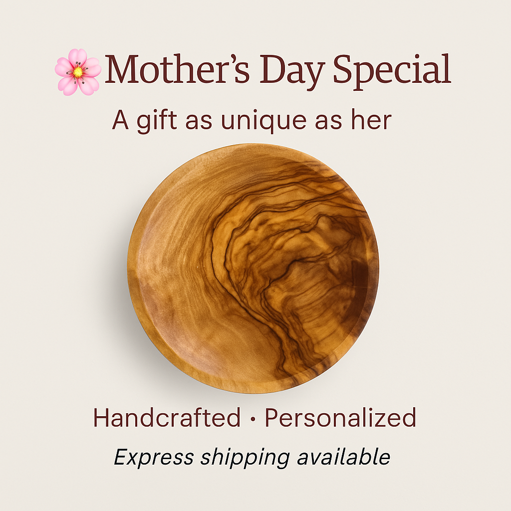 Handcrafted Olive Wood Coaster – Customizable Snack Dish or Tea Cup Plate
