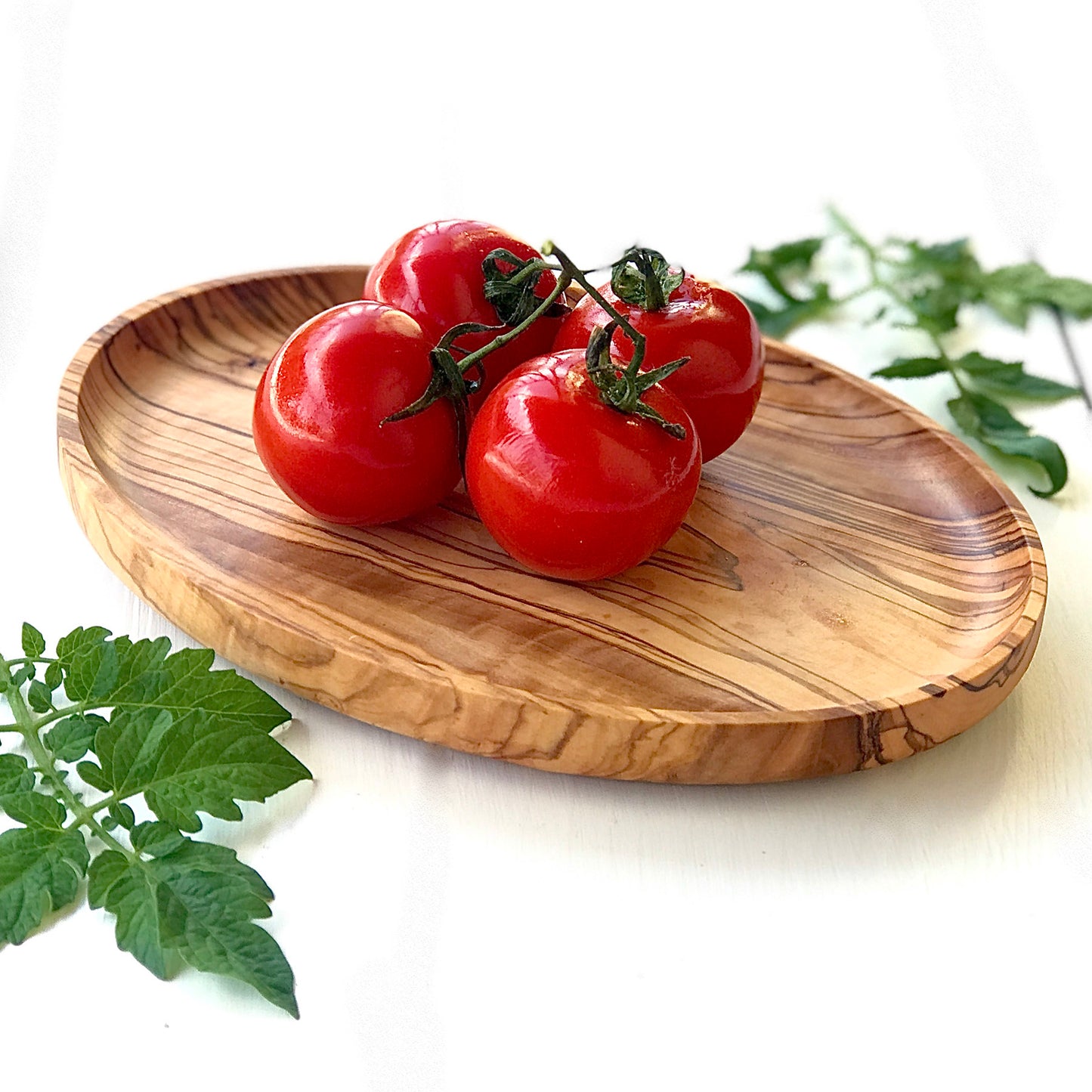 Zeytin Ağacından Eliptik Tabaklar, Meyve ve Sebzeler İçin Ahşap Servis Tabakları, Oval Atıştırmalık Tabakları