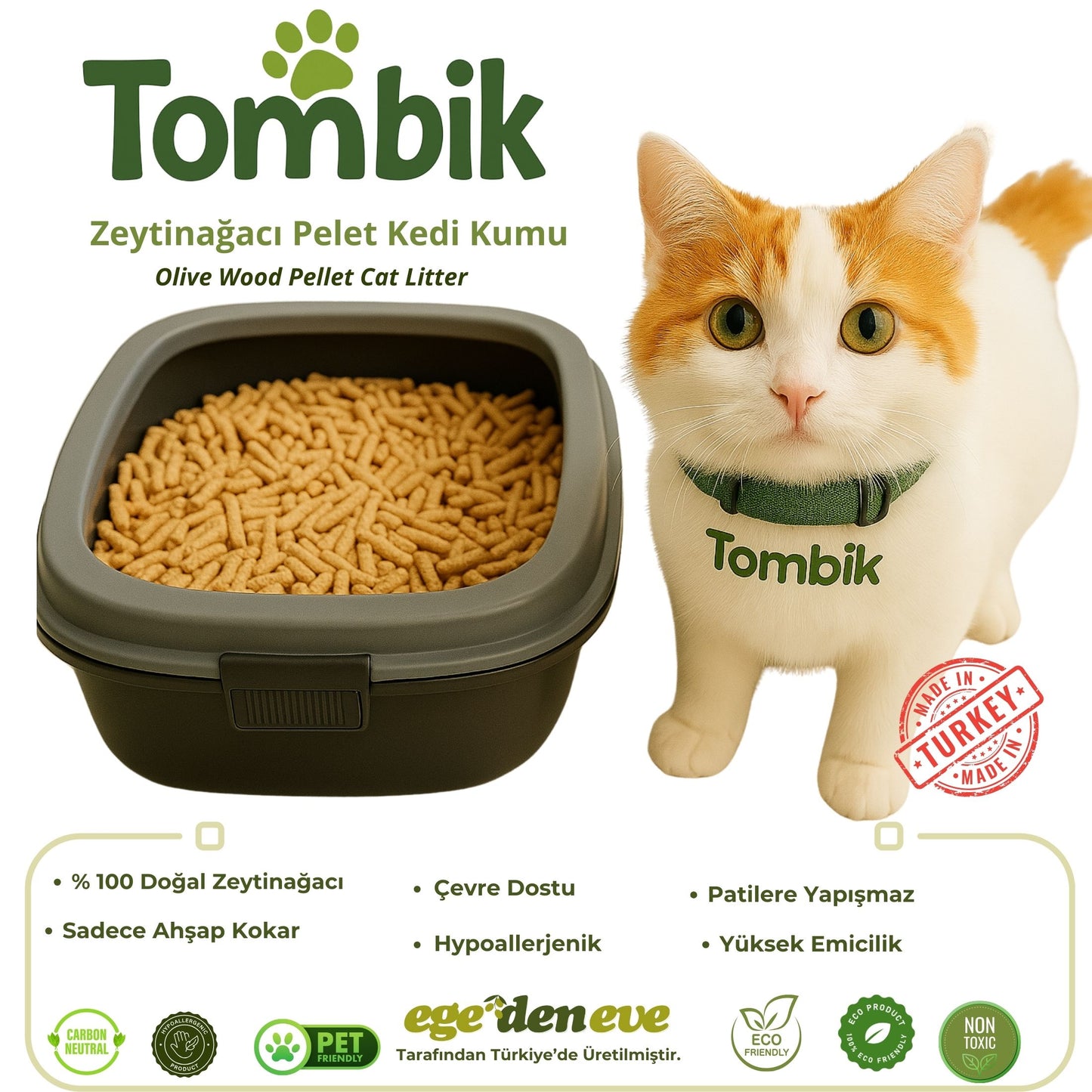 Olive Wood Pellet Cat Litter – Natural, Sustainable, and Hypoallergenic