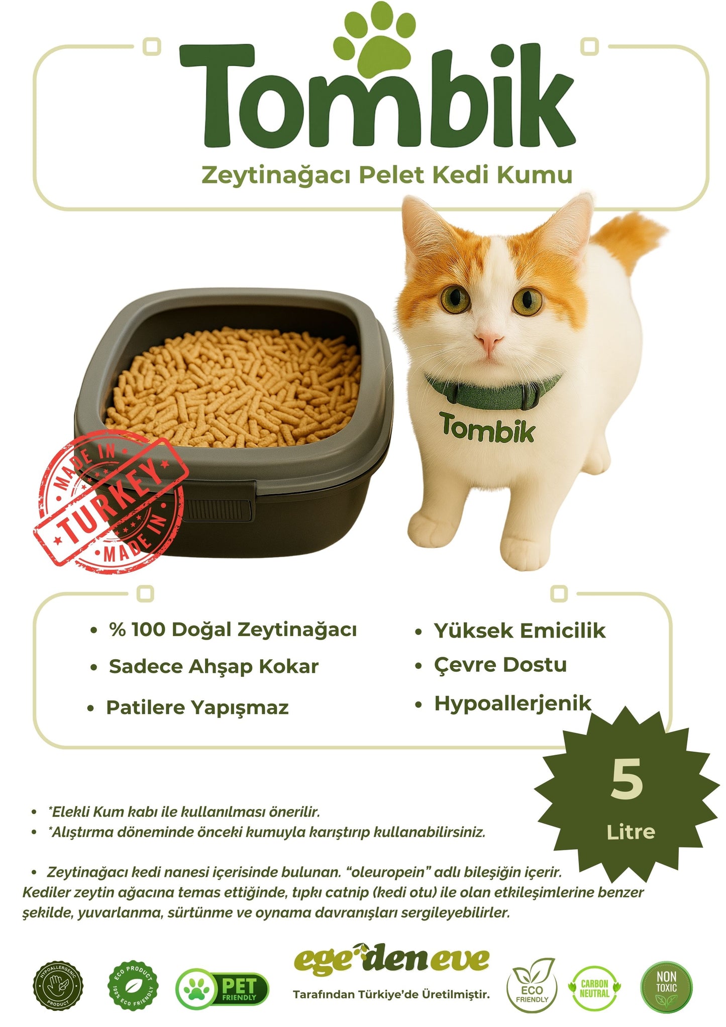 Olive Wood Pellet Cat Litter – Natural, Sustainable, and Hypoallergenic