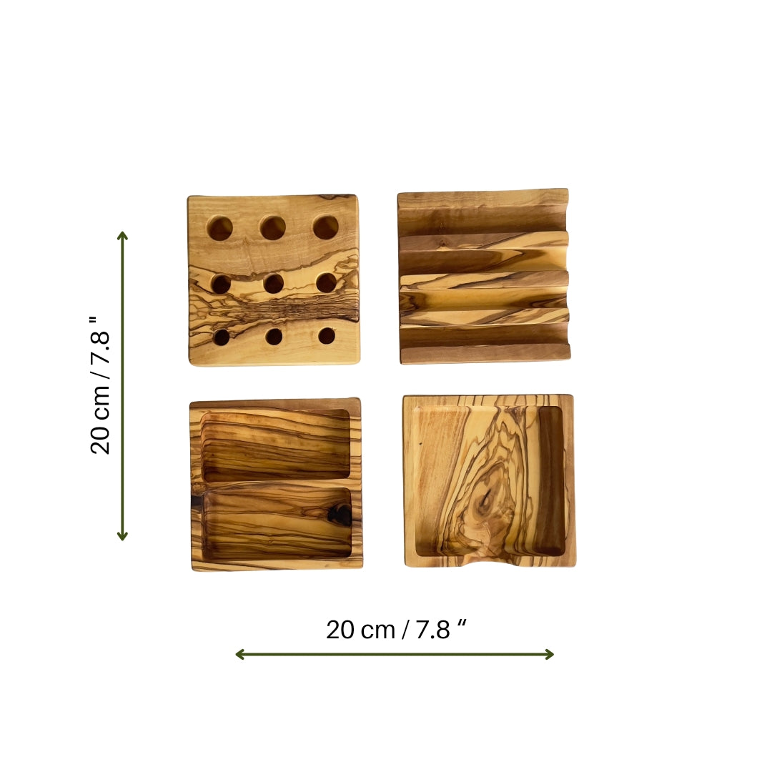 Personalized Handmade Olive Wood Desk Organizer - Office Supplies - Desk Decor - Wood Desk Accessories - Office Organizator - Gift For Him