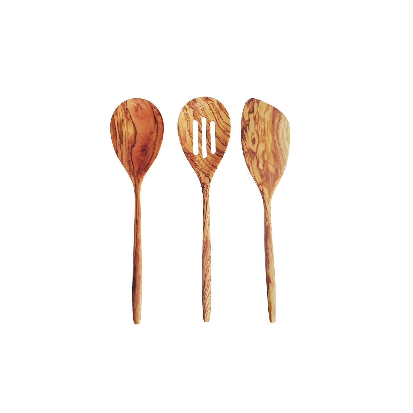 Olive Wood Organic Cutlery, Olive Wood Serving Spoon Set