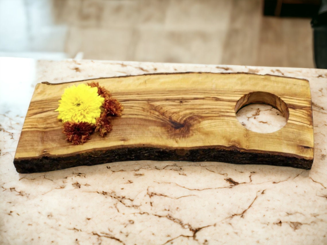 Unique Olive Wood Board, Natural Chopping Board, Handmade Olive