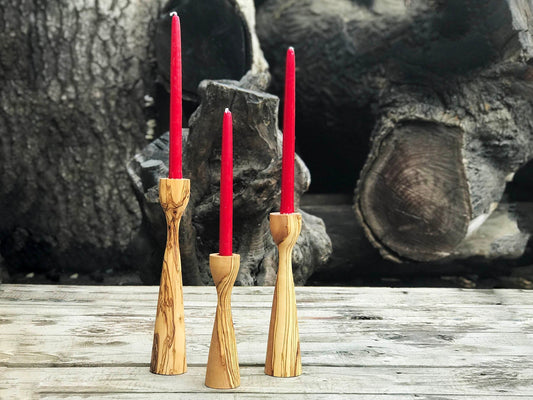 Olive Wood Candlestick, Olive Wood Candelabra
