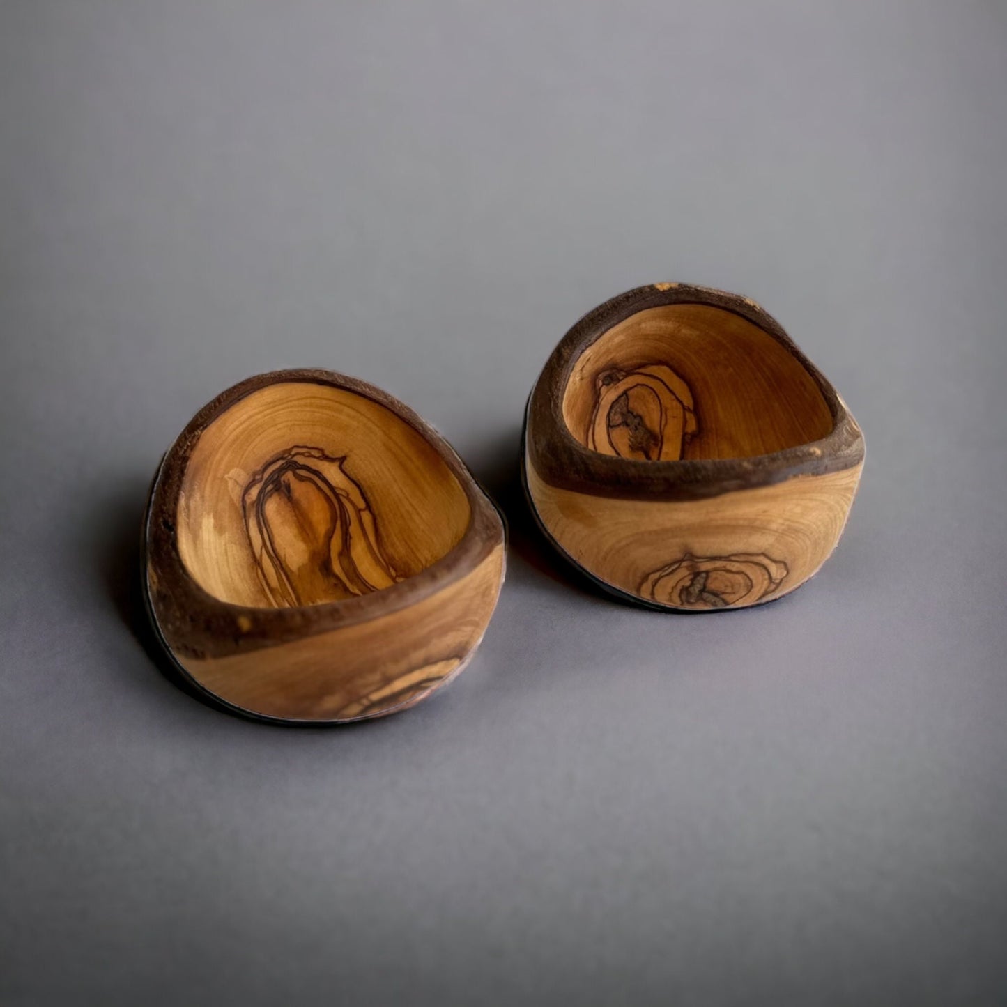 Zeytin Ağacı Rustik Kaseler, Doğal Ahşap Kenar Kase 10 cm / 3,94 "
