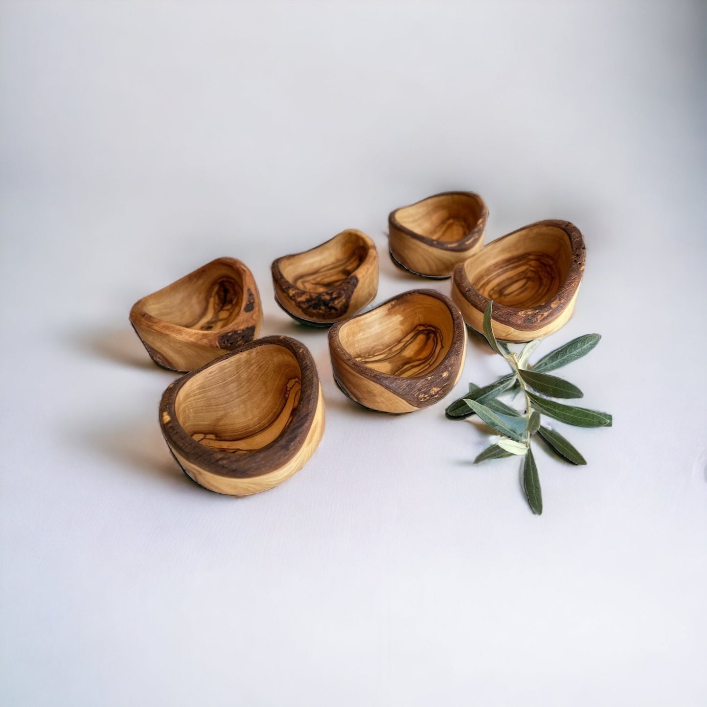 Zeytin Ağacı Rustik Kaseler, Doğal Ahşap Kenar Kase 10 cm / 3,94 "