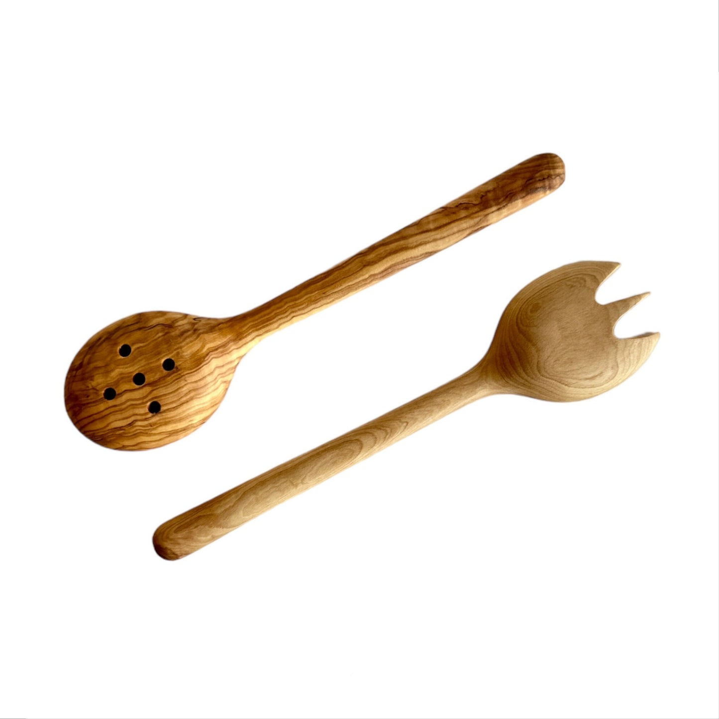 Functional and Elegant Spoon Set, Olive Wood Serving and Cooking Spoons