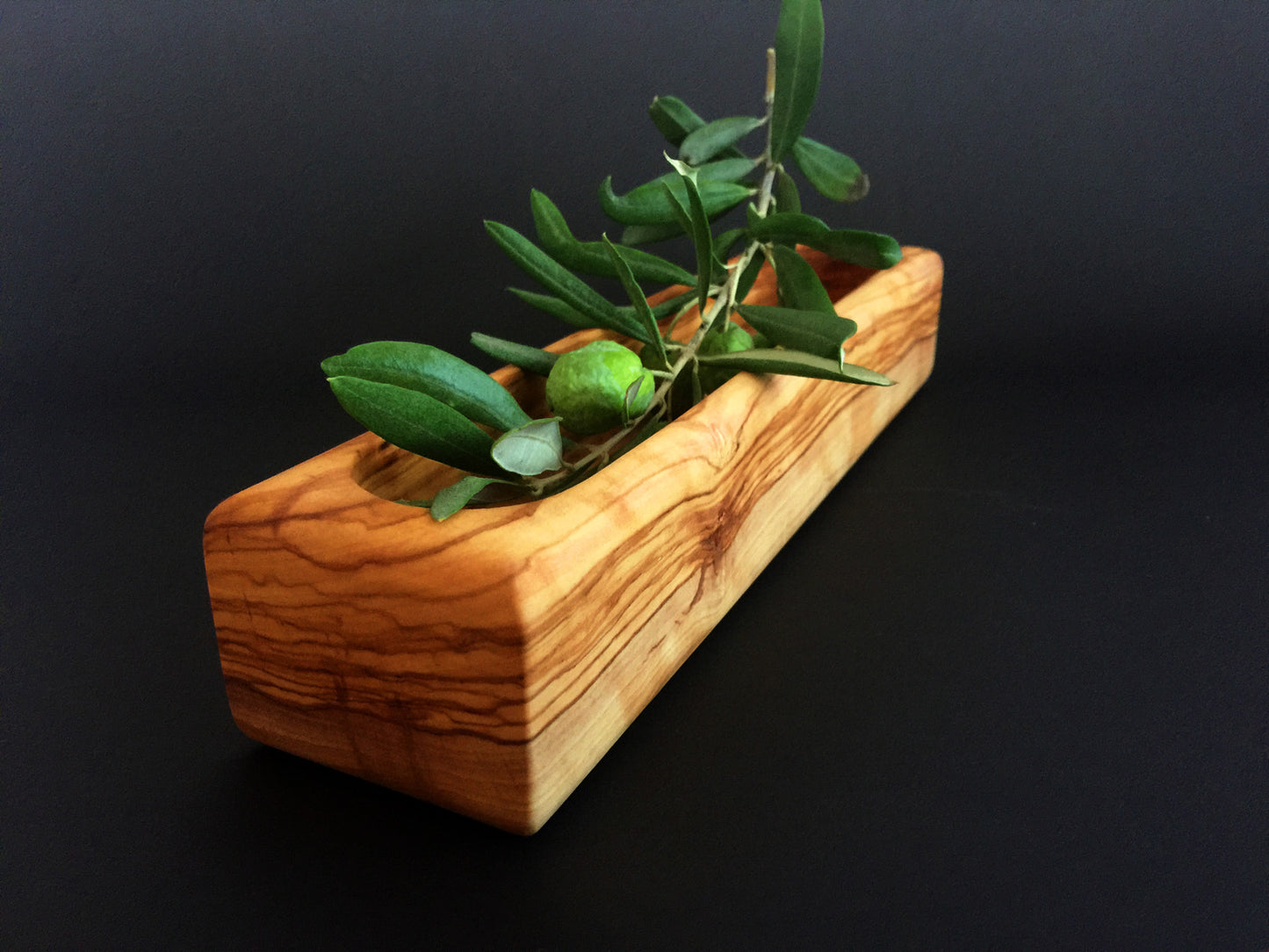 Olive Wood Olive Serving Dish – Handmade Natural Olive Bowl
