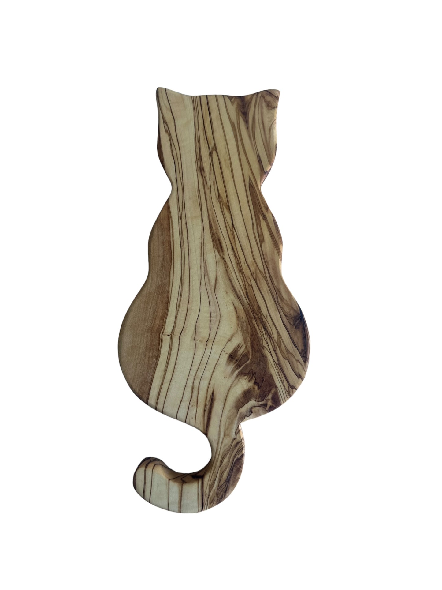 Cat Form Serving Board | Olive Wood Cutting Board | Handmade Wooden Board