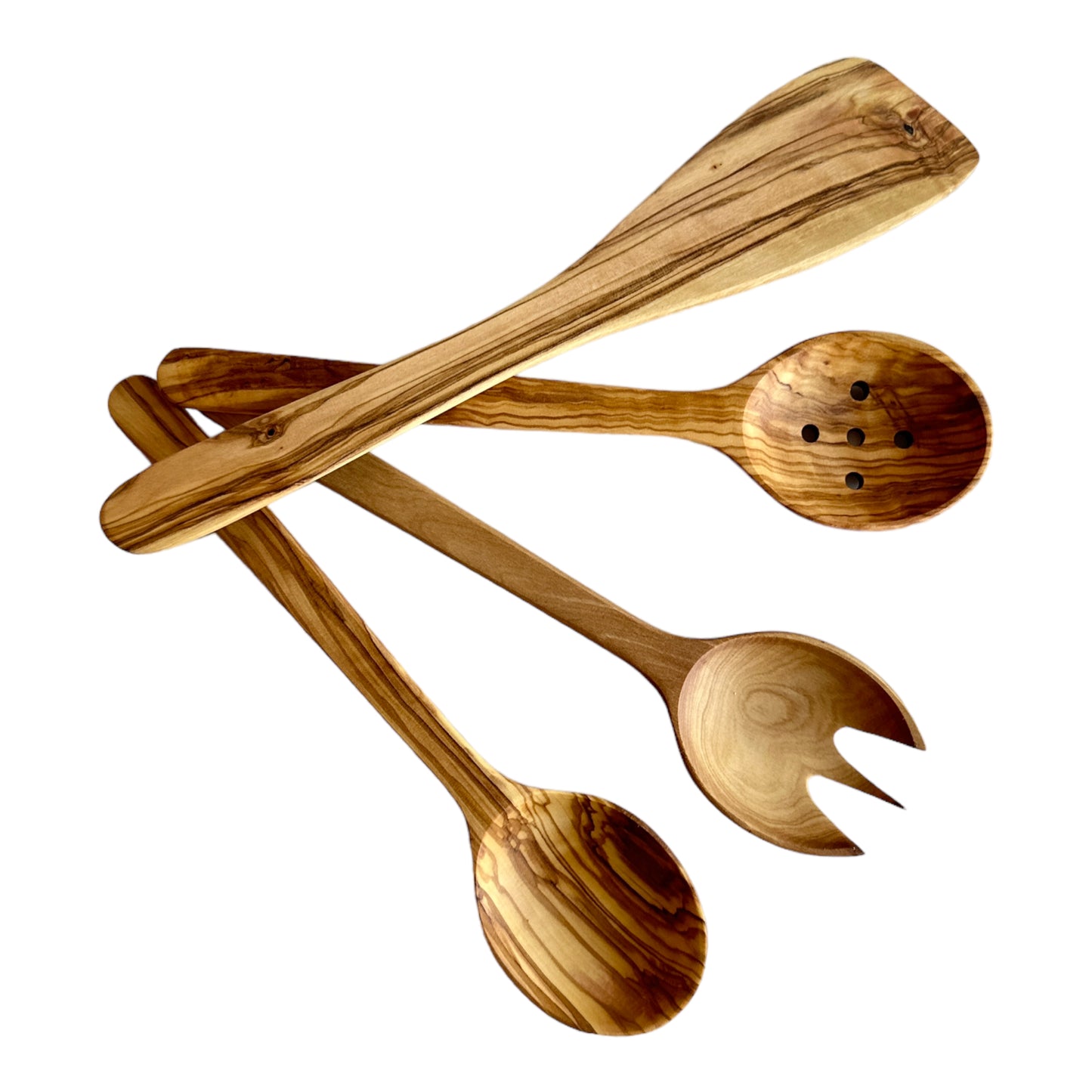 Functional and Elegant Spoon Set, Olive Wood Serving and Cooking Spoons