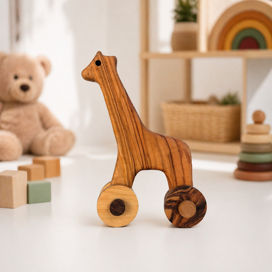 Olive Wood Toy Giraffe, Wooden Toy Giraffe, Enviroment Friendly Toy, Handmade Wooden Toy, Organic Toy, Vegan Toy, Authentic Toy