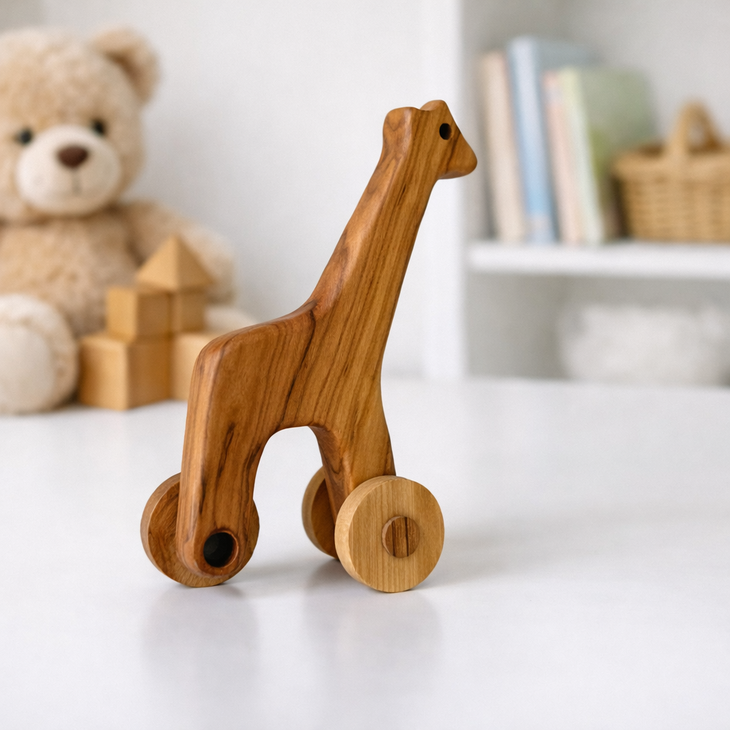 Olive Wood Toy Giraffe, Wooden Toy Giraffe, Enviroment Friendly Toy, Handmade Wooden Toy, Organic Toy, Vegan Toy, Authentic Toy