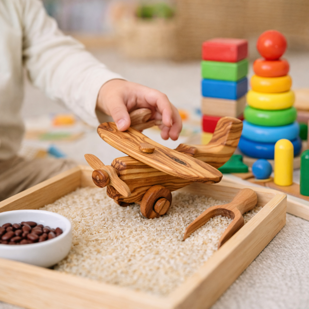 Olive Wood Toy Plane, Wooden Toy Plane, Enviroment Friendly Toy, Vegan Toy, Chemical Free Toy, Natural Wooden Toy, Safe Wooden Toys