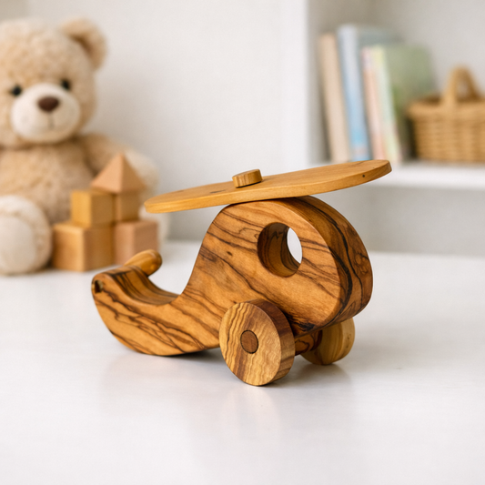Olive Wood Toy Helicopter | Wooden Toy Helicopter | Gift For Kids