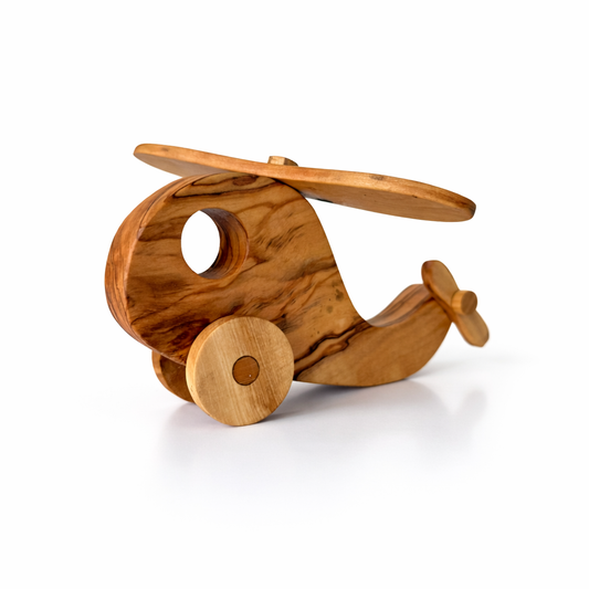 Olive Wood Toy Helicopter | Wooden Toy Helicopter | Gift For Kids