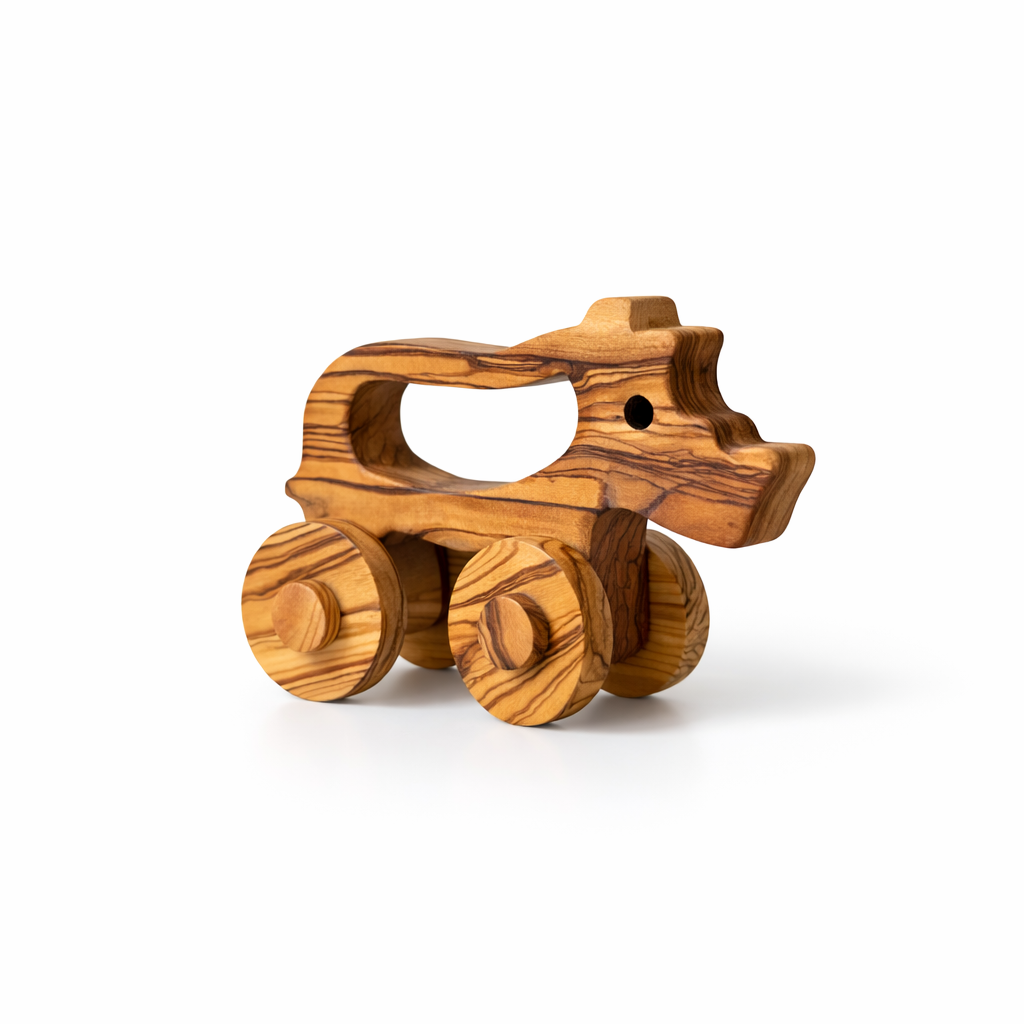 Olive Wood Toy Rhino, Wooden Toy Rhino, Environment Friendly Toy, Vegan Toys, Healthy Baby Toys, Natural Wooden Toy, Safe toys for babies