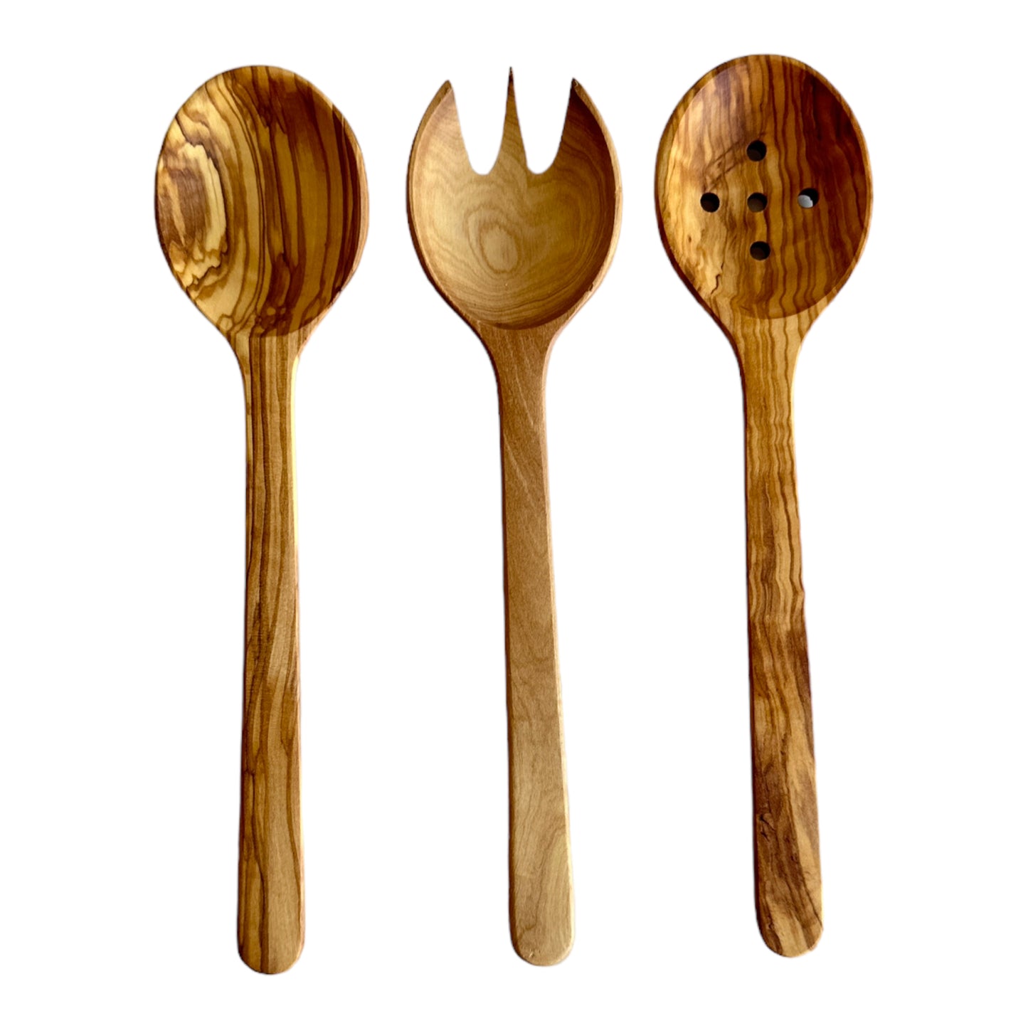 Functional and Elegant Spoon Set, Olive Wood Serving and Cooking Spoons