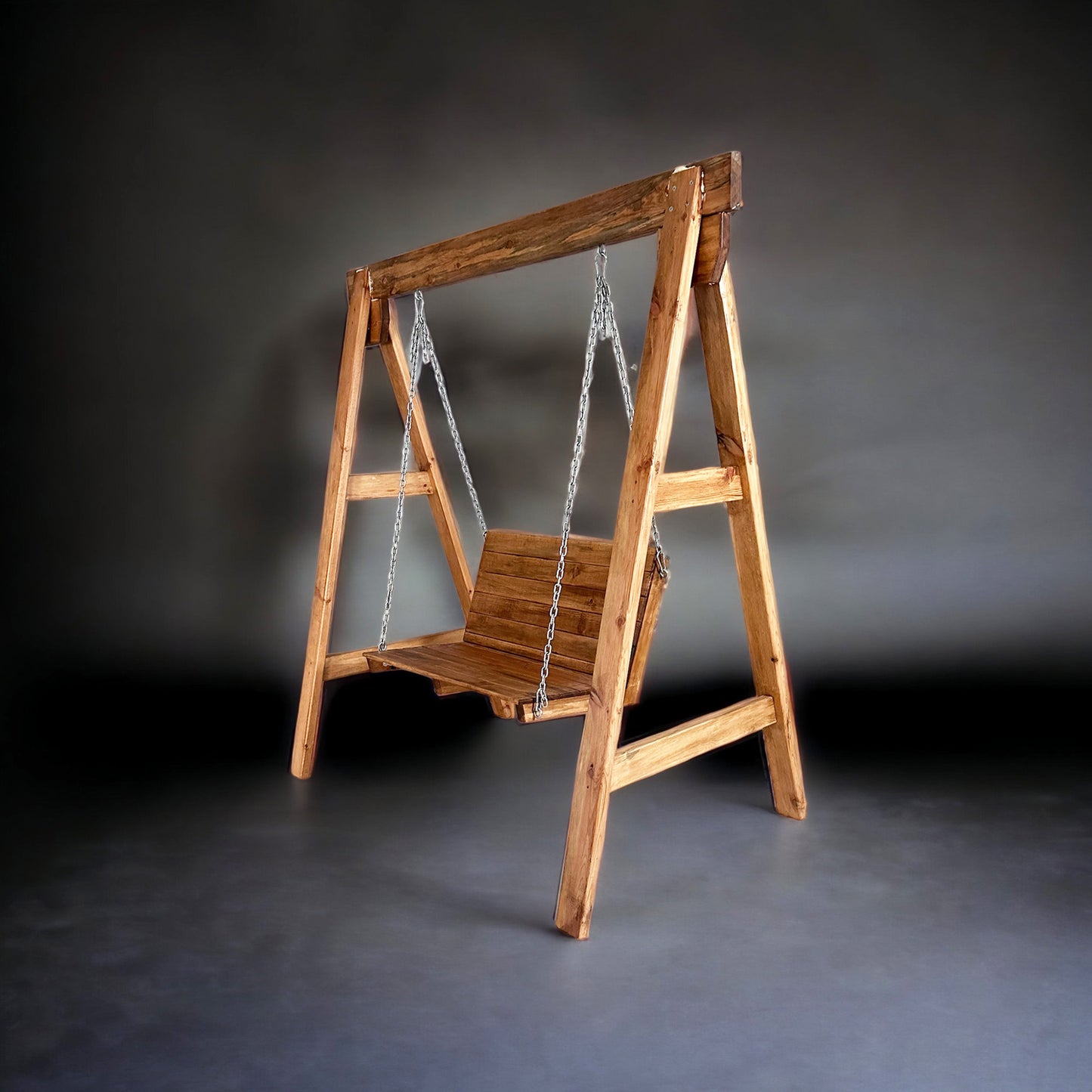 Olive Wood Double Swing, Comfortable and Stylish Swing For Your Garden and Terrace