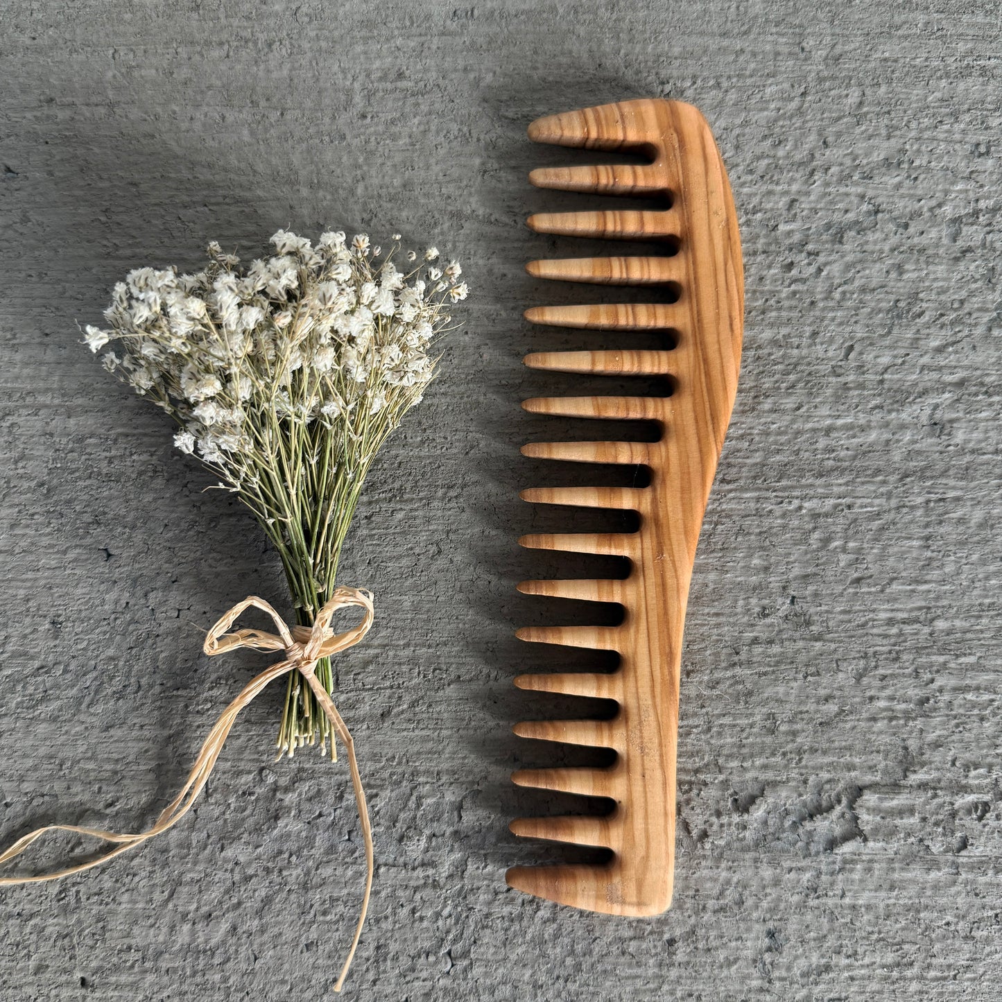 Hector Handmade Olive Wood Wide Tooth Comb – 17cm | Anti-Static, All Hair Types
