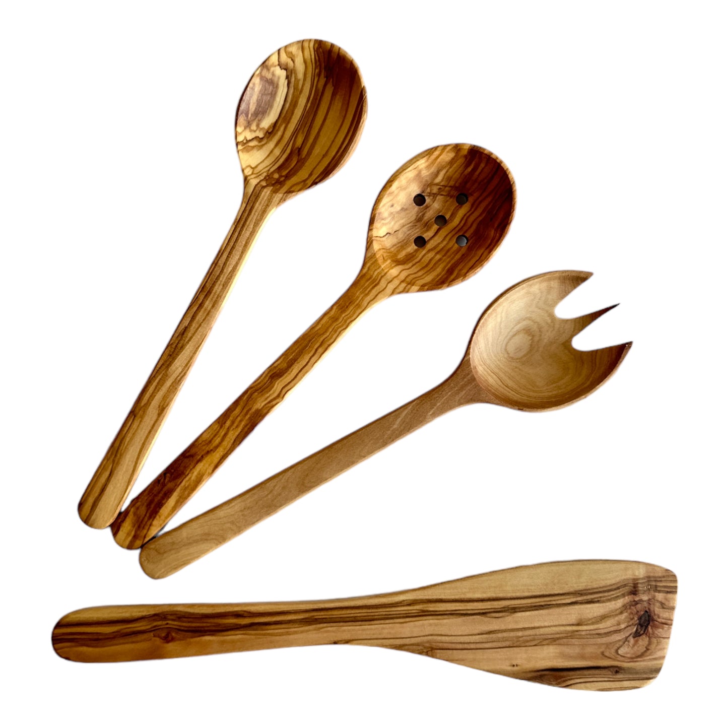 Functional and Elegant Spoon Set, Olive Wood Serving and Cooking Spoons