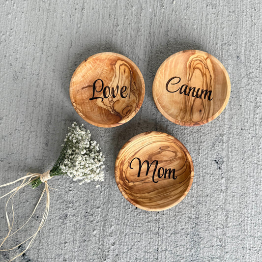 Handcrafted Olive Wood Coaster – Customizable Snack Dish or Tea Cup Plate