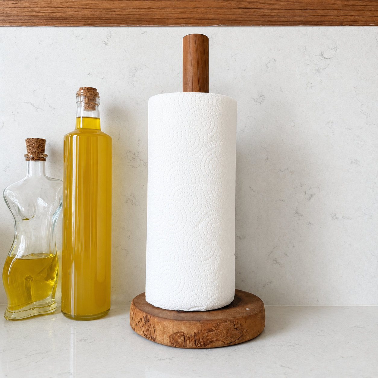 Helene Olive Wood Paper Towel Holder