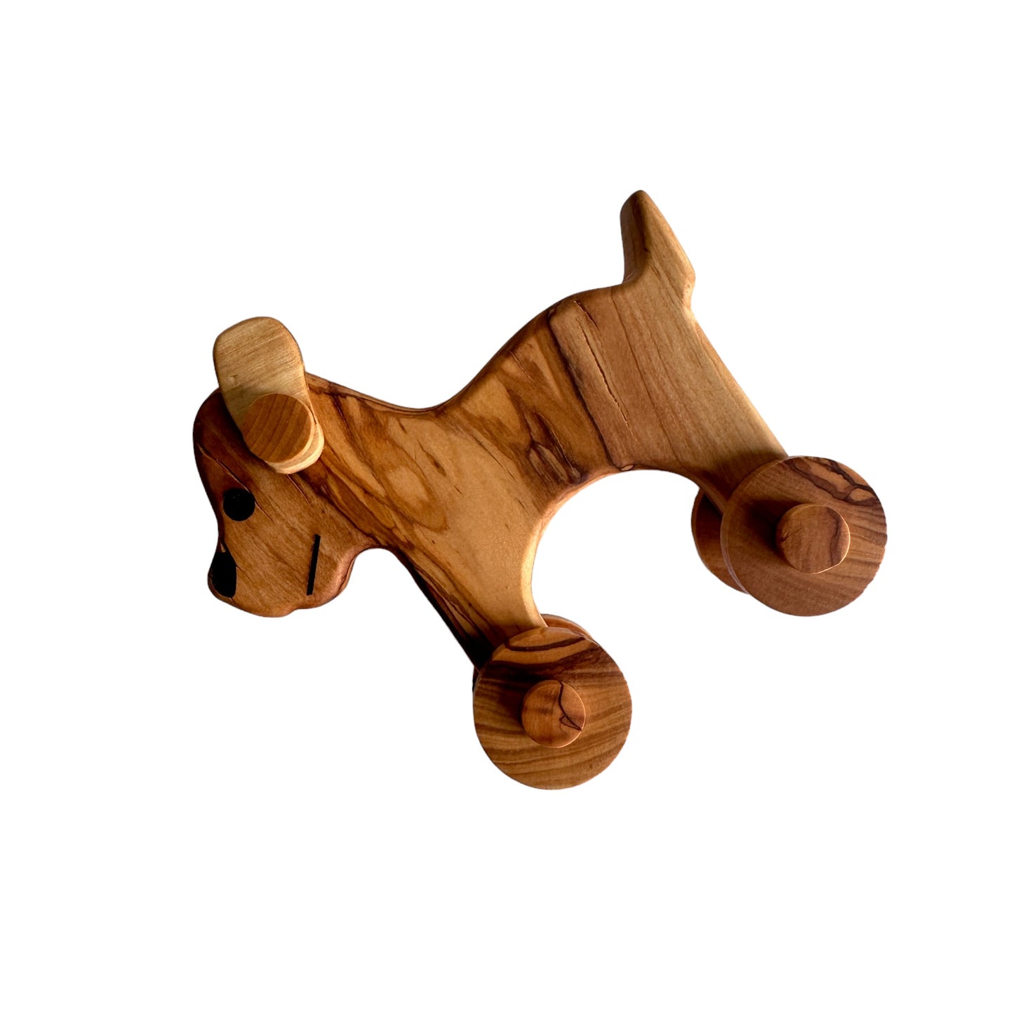 Olive Wood Toy Dog, Wooden Toy, Enviroment Friendly Vegan Toy, Chemical Free Natural Toy Dog, Safe Wooden Toys