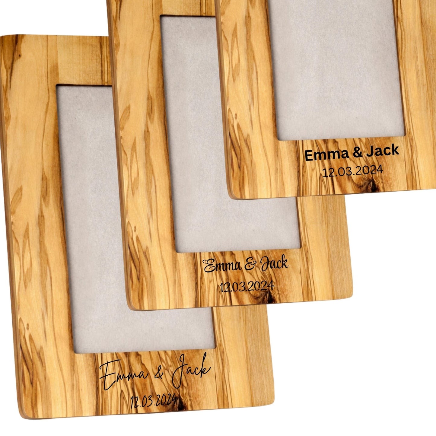 Kişiye Özel Zeytin Ağacı Fotoğraf Çerçevesi – El Yapımı, Çift Yönlü (Dikey ve Yatay)