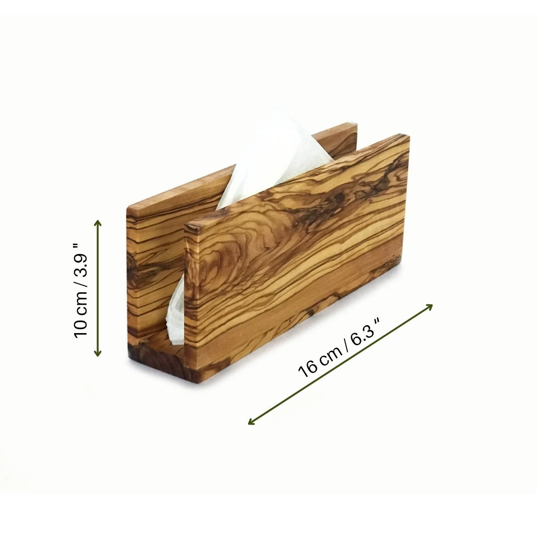 Olive Wood Salt & Pepper Shaker, Olive Wood Toothpick Holder, Authentic Wooden Napkin Holder, Natural Wooden Shaker Set