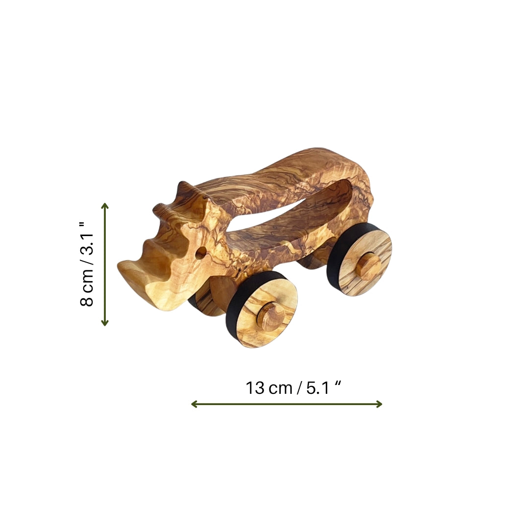 Olive Wood Toy Rhino, Wooden Toy Rhino, Environment Friendly Toy, Vegan Toys, Healthy Baby Toys, Natural Wooden Toy, Safe toys for babies
