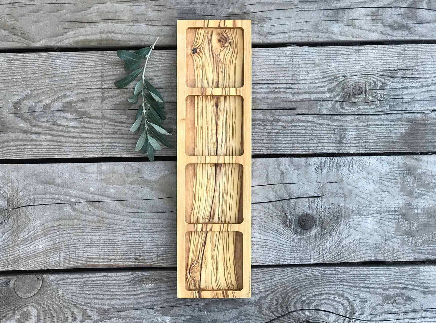 Olive Wood Square Snack Dishes, Wooden Snack Dishes