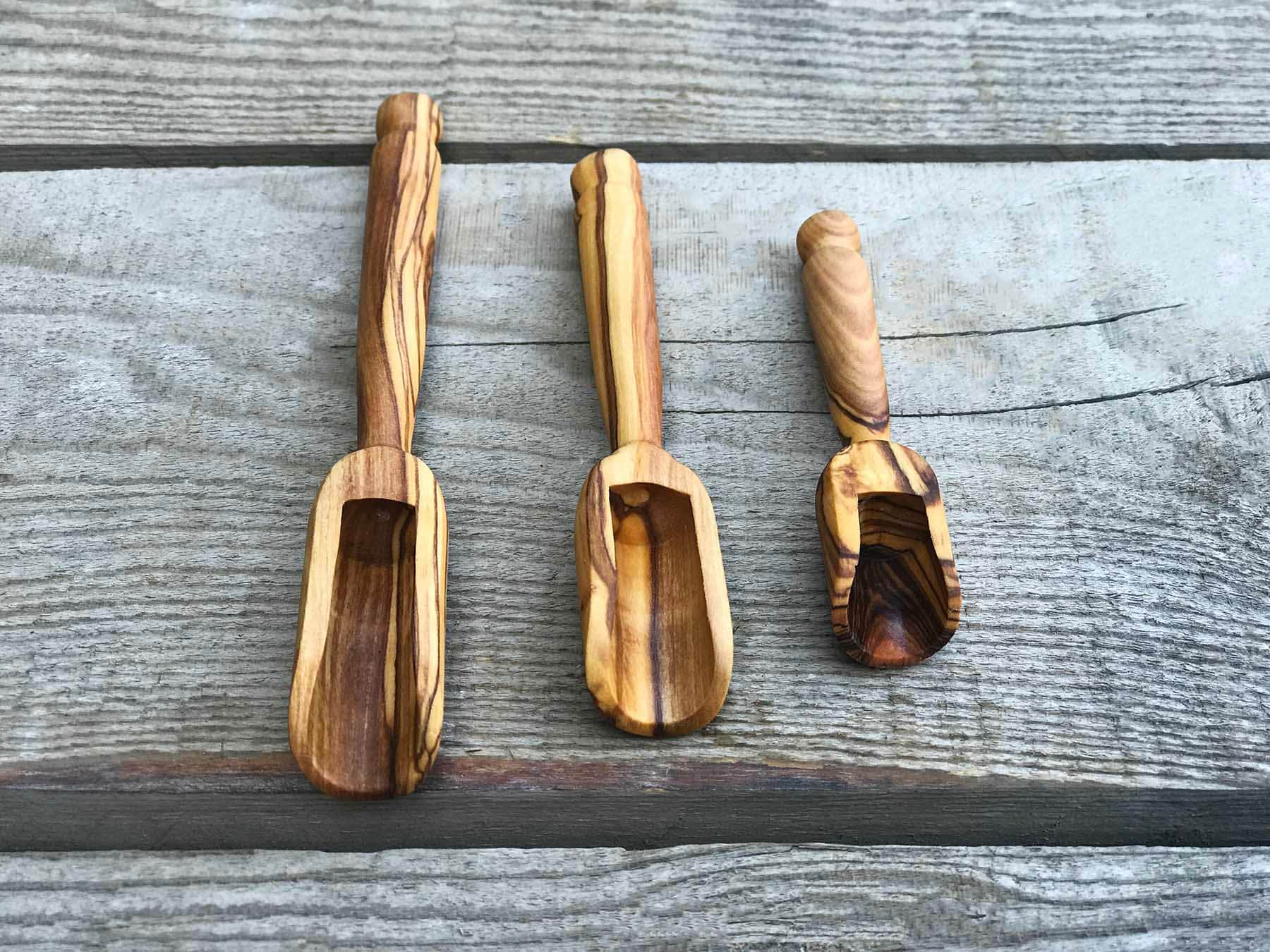 Olive Wood Spice Spoon Set, Wooden Little Spoons, Authentic Olive Wood Spoon set, Olive Wood Small Spoons, Wooden Spice Spoon