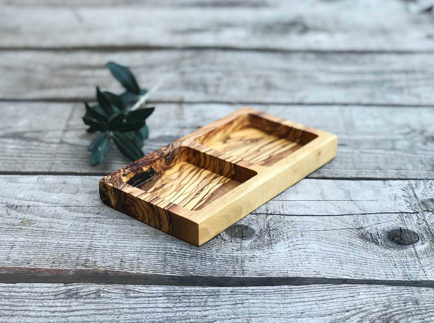 Olive Wood Square Snack Dishes, Wooden Snack Dishes