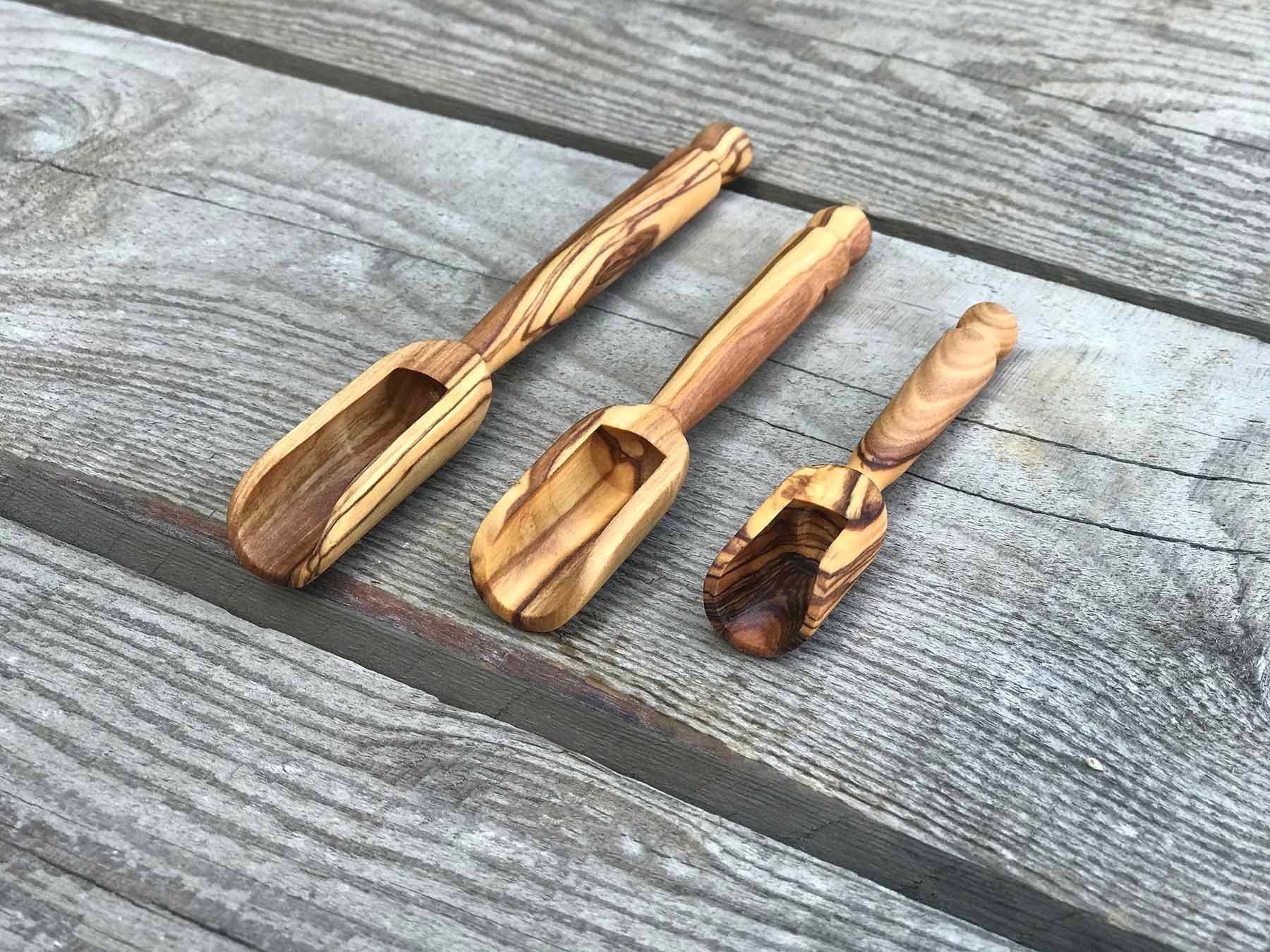 Olive Wood Spice Spoon Set, Wooden Little Spoons, Authentic Olive Wood Spoon set, Olive Wood Small Spoons, Wooden Spice Spoon