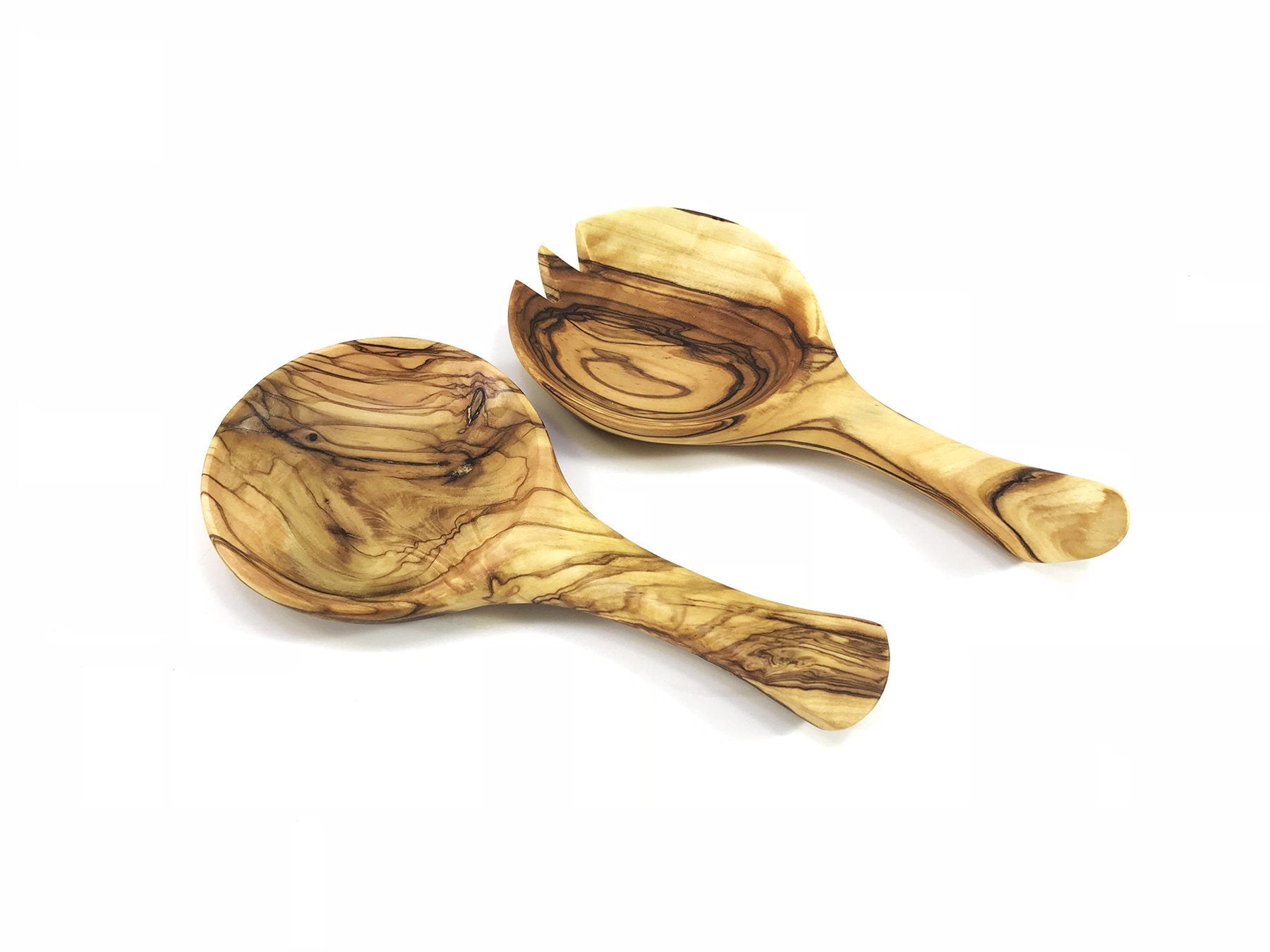 Olive Wood Salad Spoon Set, Small Olive Wood Spoons, Handmade Gift