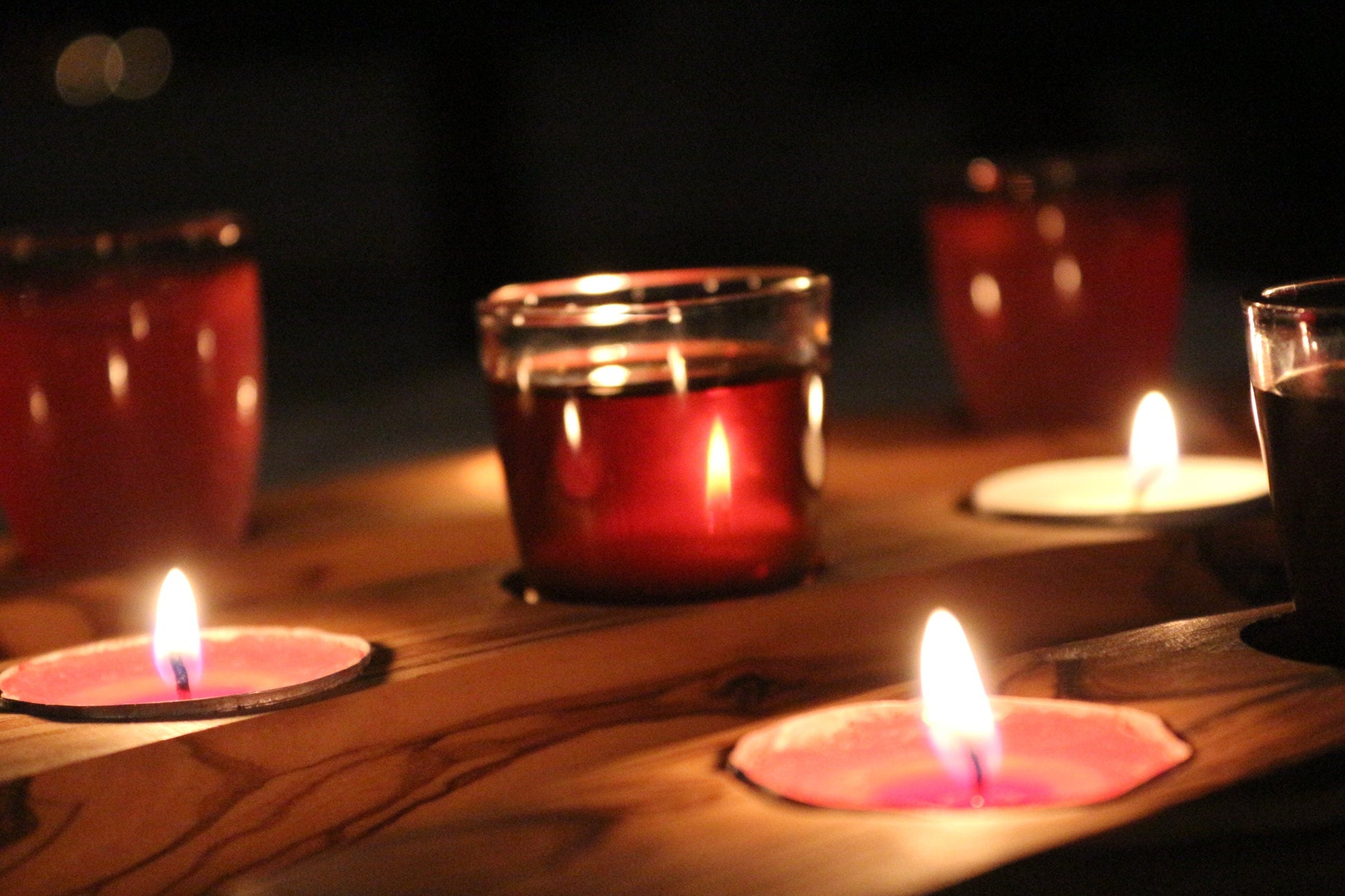 Olive Wood Tealight Holders Set of 3 | Gift For The Home