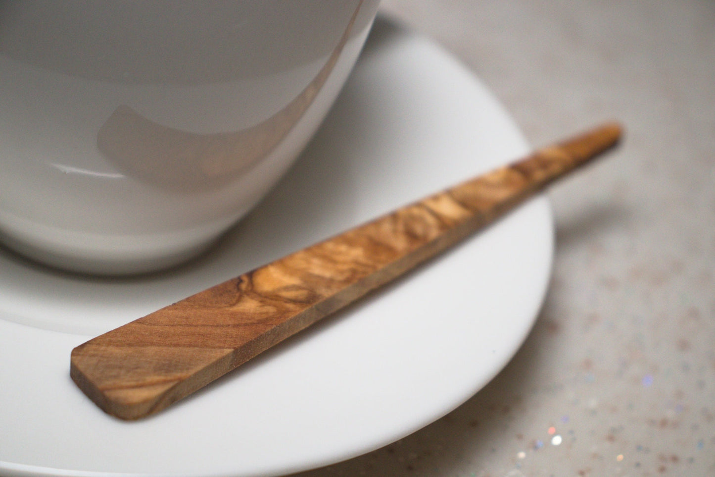 Handcrafted Olive Wood Tea Stirring Stick - Rustic Wooden Stirrer - coffee stirrer