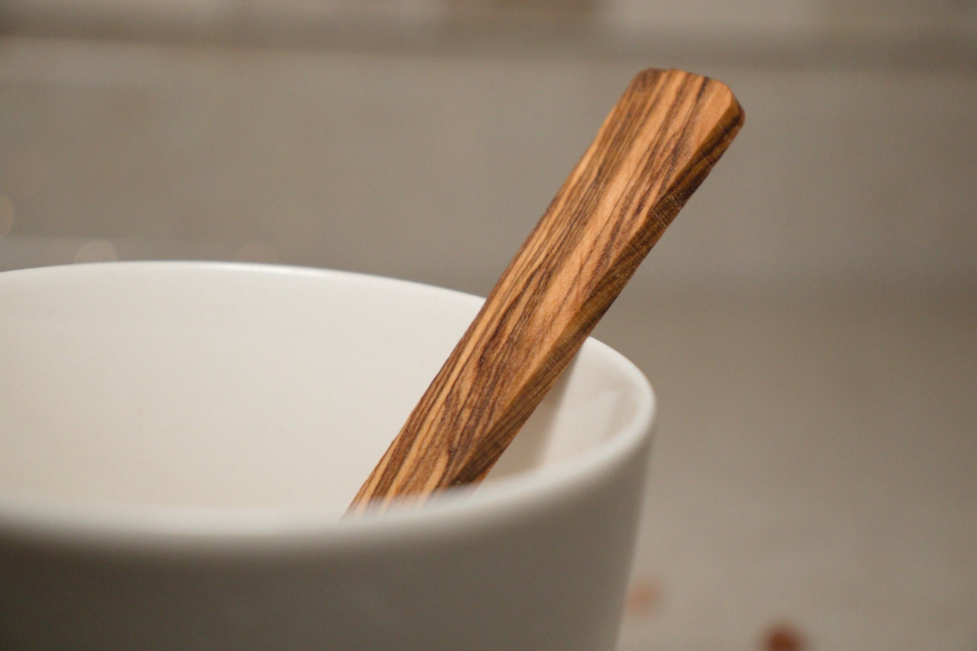 Handcrafted Olive Wood Tea Stirring Stick - Rustic Wooden Stirrer - coffee stirrer