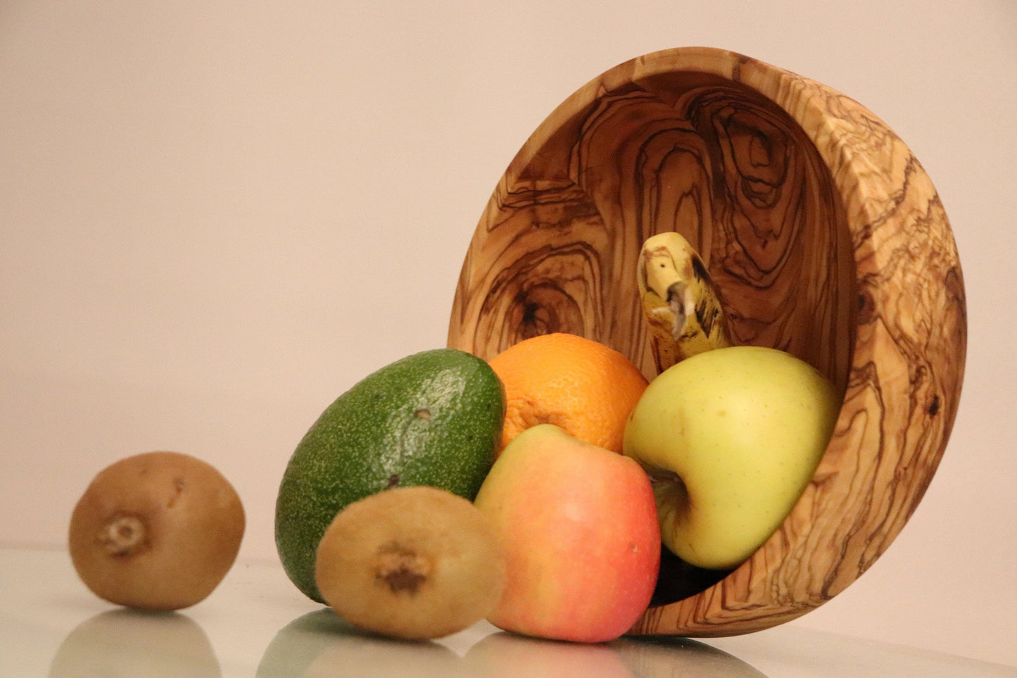 Large Olive Wood Bowl, Wooden Large Bowl for Salad