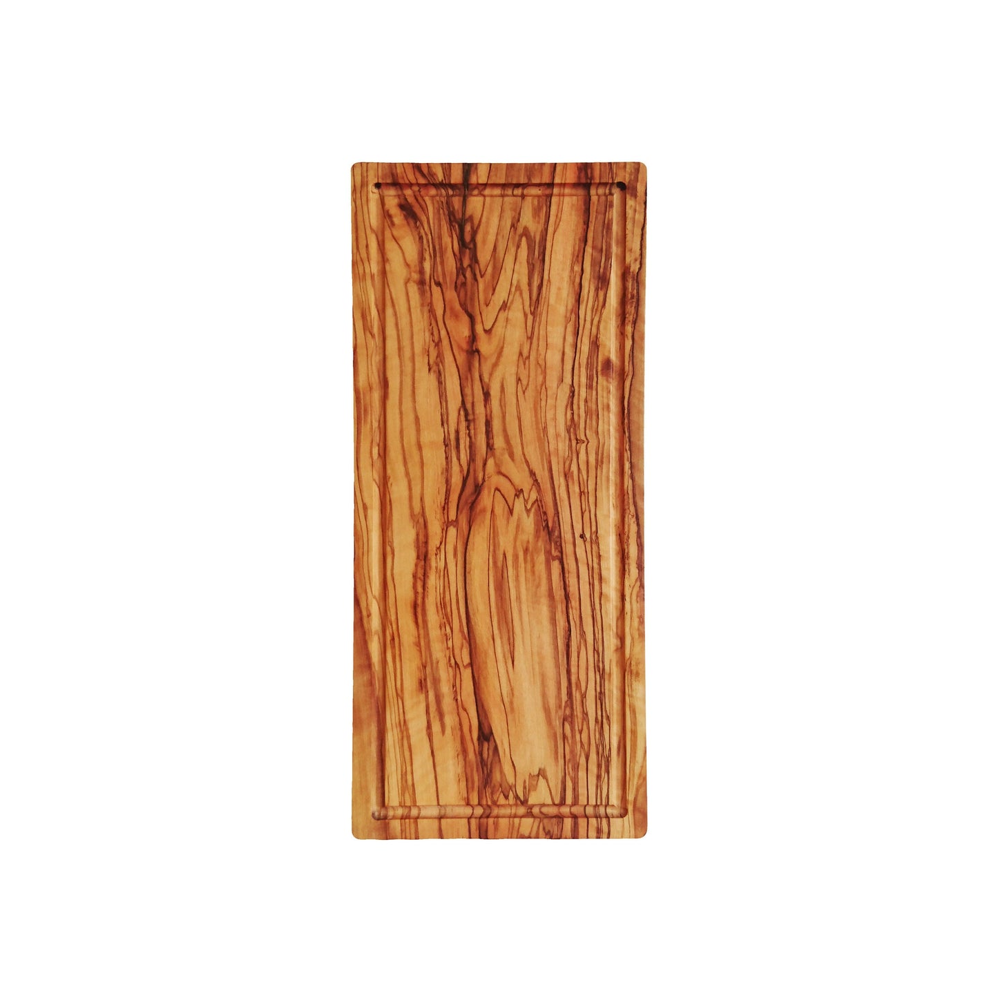 Olive Wood Cutting Board with Groove, Wooden Rectangular Steak Board