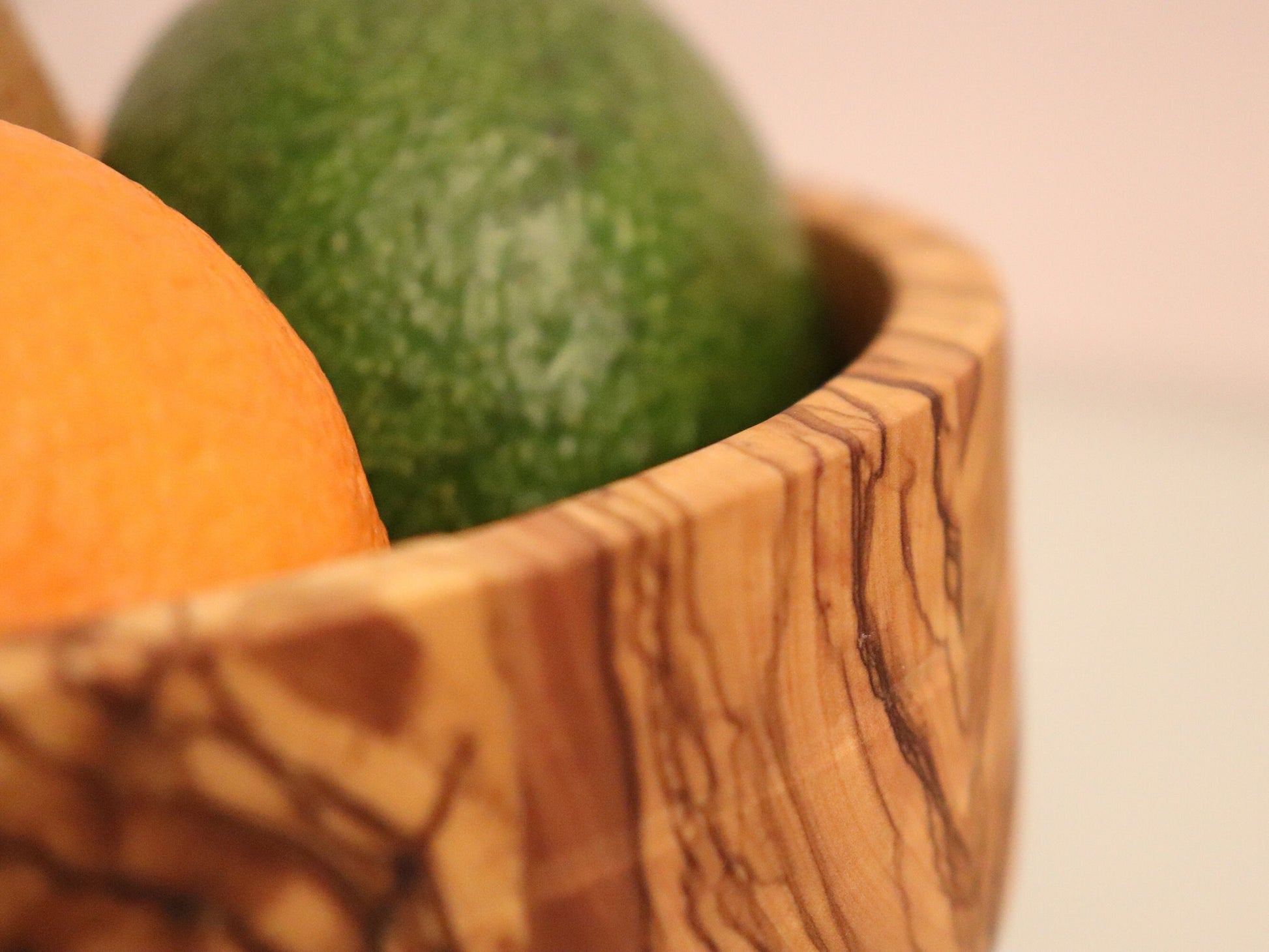 Large Olive Wood Bowl, Wooden Large Bowl for Salad