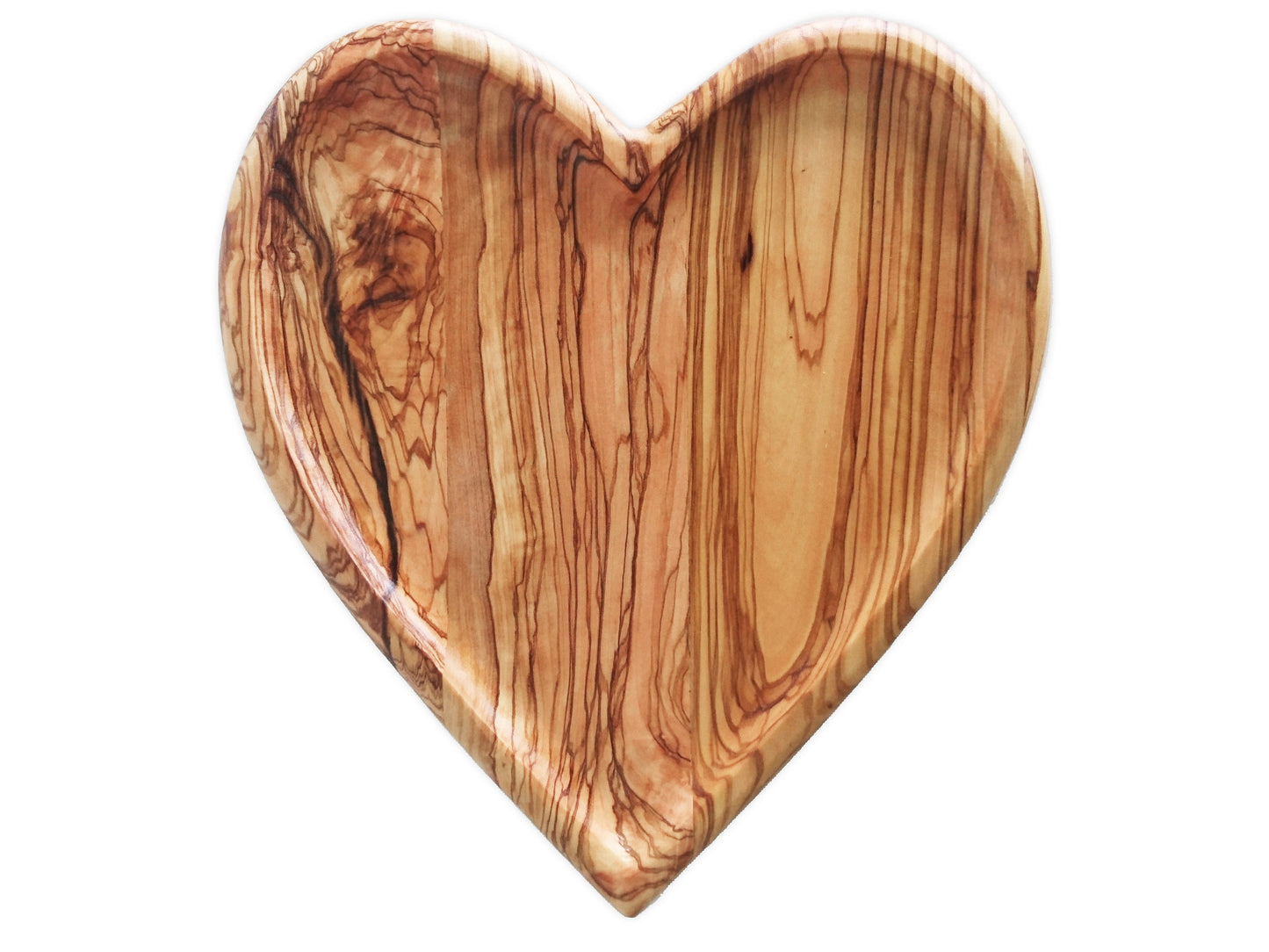 Olive Wood Heart Shape Plates, Wooden Valentine's Day Gift