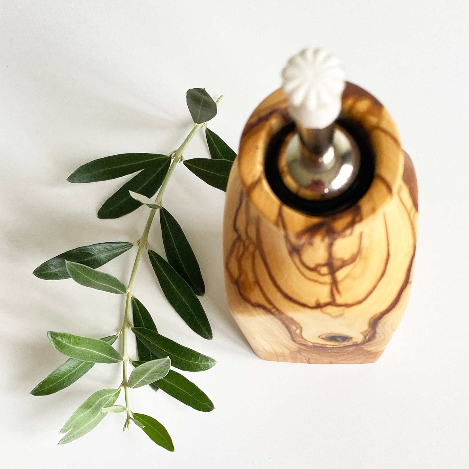 Olive Wood Oil Bottle, Handmade Olive Wood Oil Dispenser, Christmas Gift