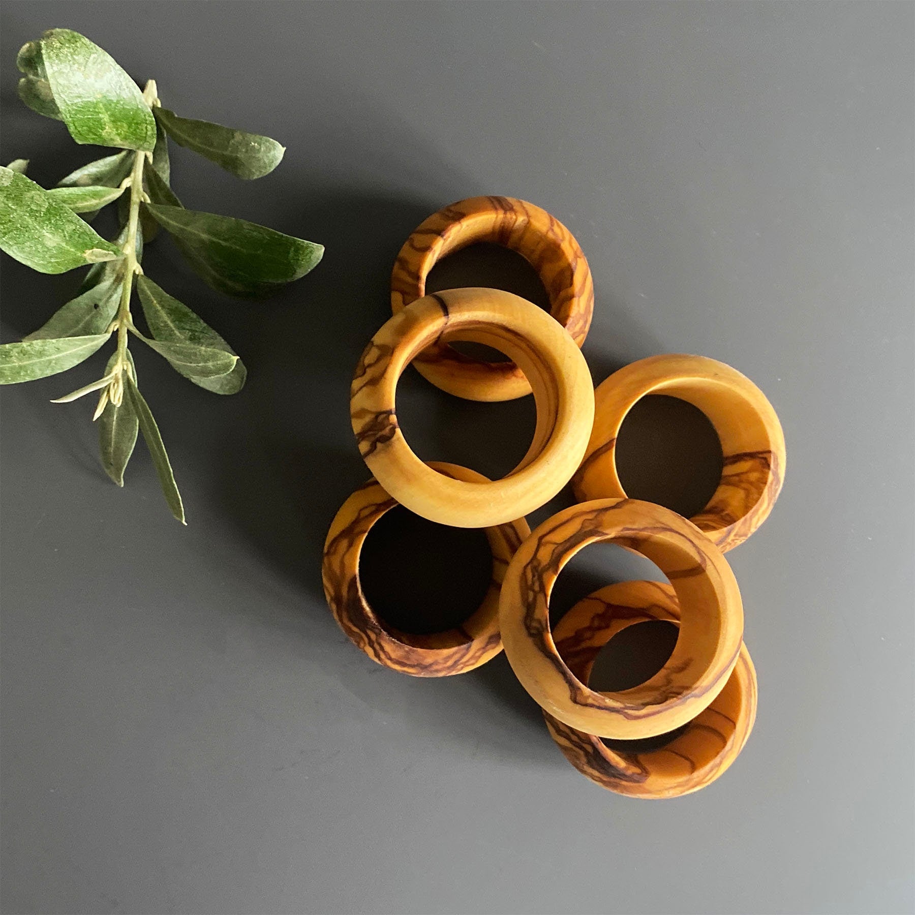 Olive Wood Napkin Ring, Wooden Napkin Ring, Handmade Napkin Ring Set