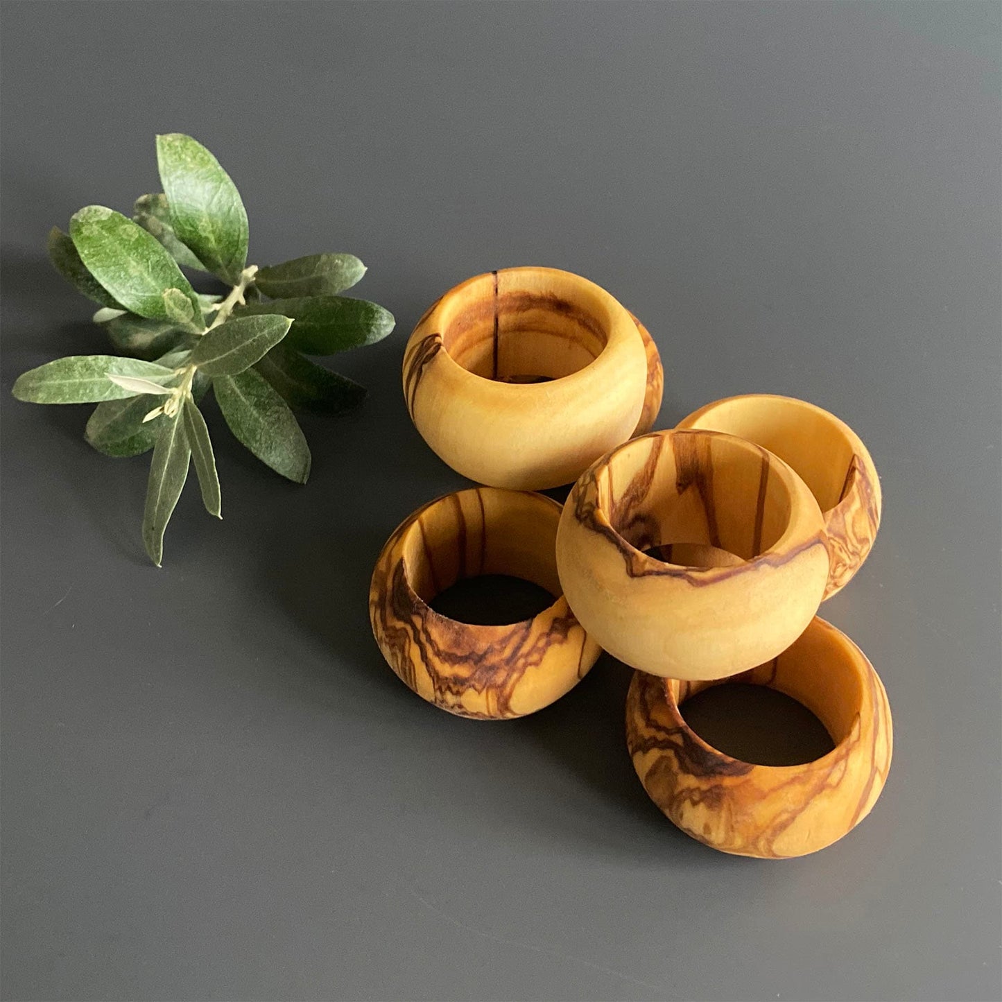 Olive Wood Napkin Ring, Wooden Napkin Ring, Handmade Napkin Ring Set