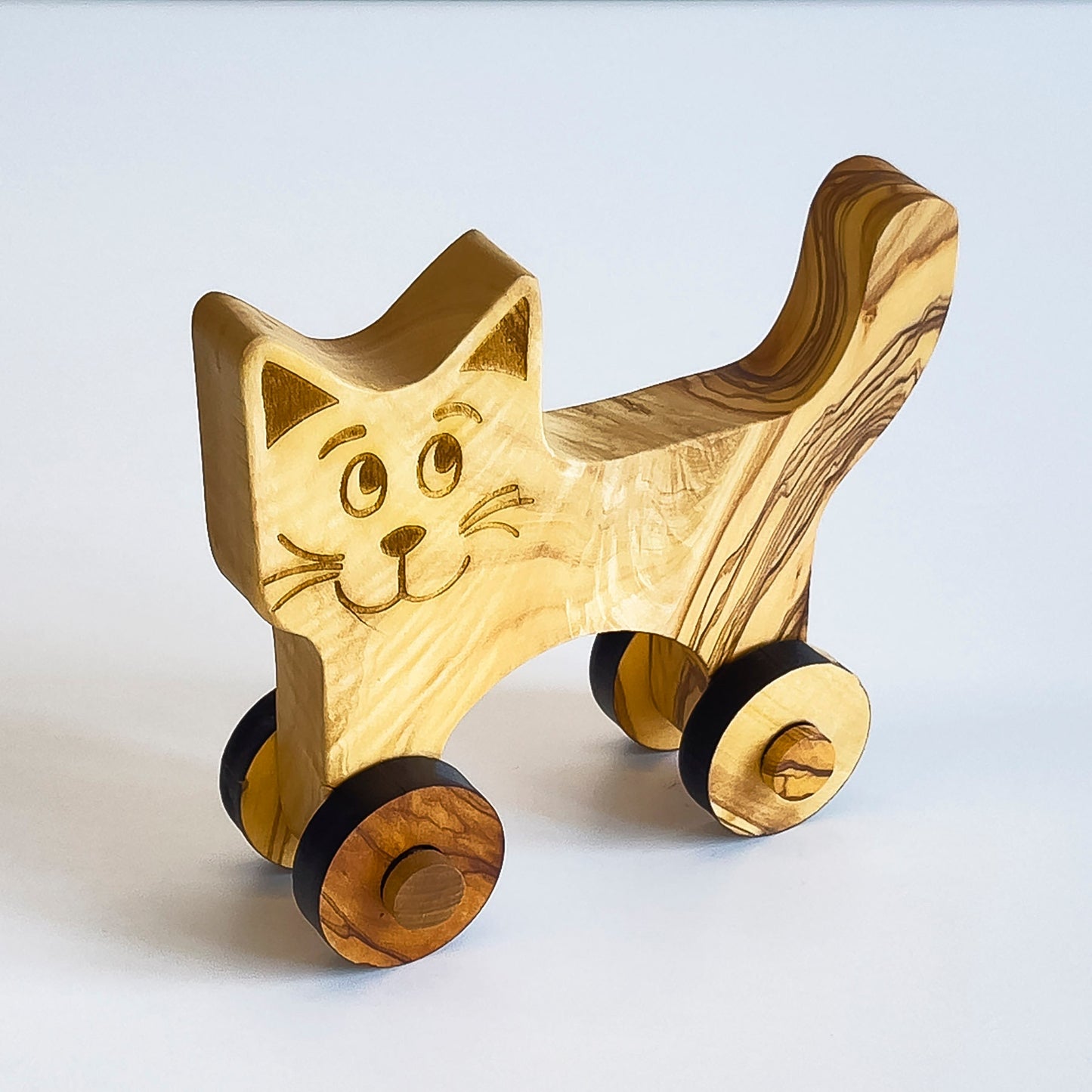 Olive Wood Toy Cat, Wooden Toy Cat, Environment Friendly Toys, Vegan Toy, Healthy Wooden Toy, Handmade Wooden Toys, Cat Toy