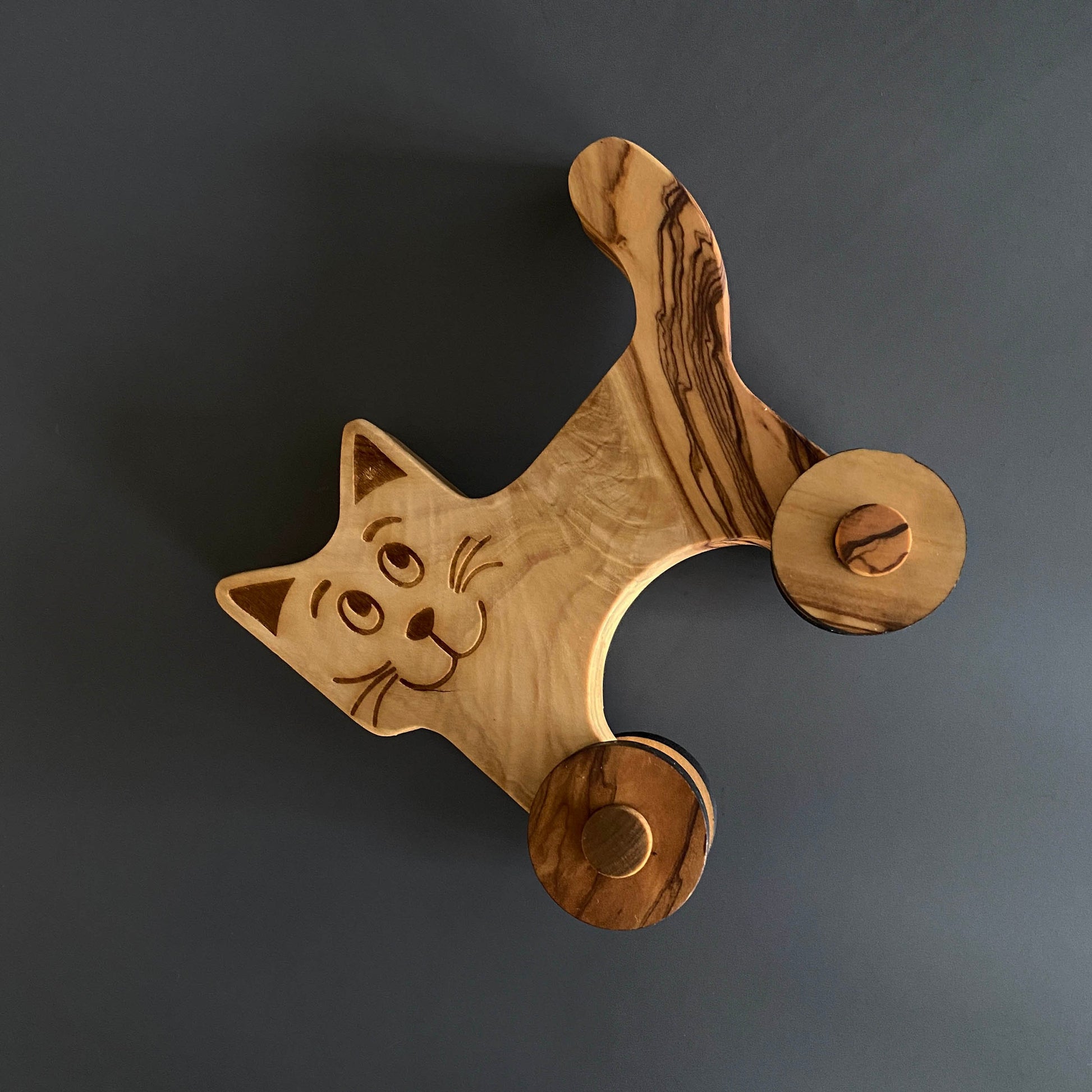 Olive Wood Toy Cat, Wooden Toy Cat, Environment Friendly Toys, Vegan Toy, Healthy Wooden Toy, Handmade Wooden Toys, Cat Toy