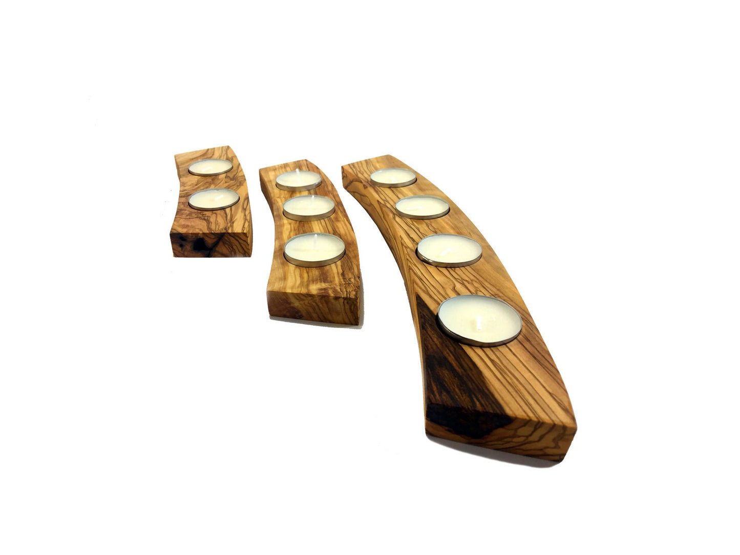 Olive Wood Tealight Holders Set of 3 | Gift For The Home